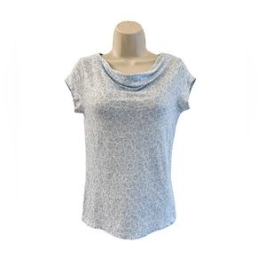 Joie Ditsy Floral Linen Drape Neck Top Size S